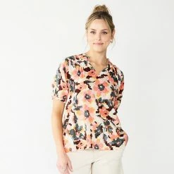 Women's Sonoma Goods For Life® Puff Sleeve Top Blak Geo Print -Sonoma Goods For Life shop unnamed file 5494