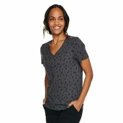 Petite Sonoma Goods For Life® Everyday Short Sleeve V-Neck Tee Black -Sonoma Goods For Life shop unnamed file 5498
