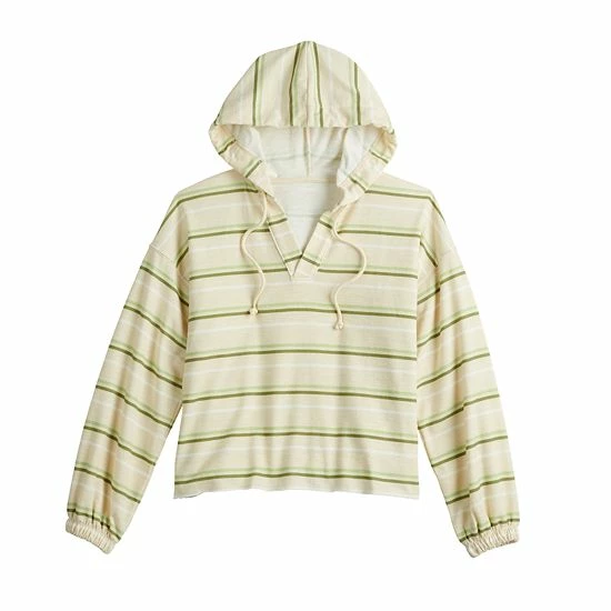 Women's Sonoma Goods For Life® Beach Hoodie Pink Stripe 5 Women's Sonoma Goods For Life® Beach Hoodie Pink Stripe - Image 3