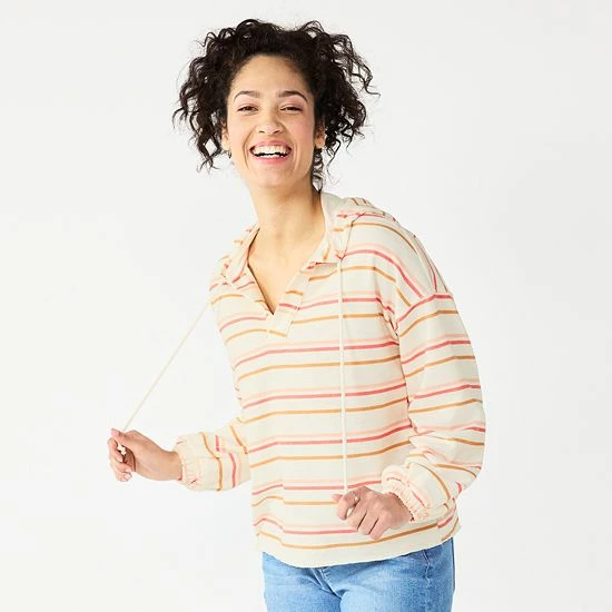 Women's Sonoma Goods For Life® Beach Hoodie Pink Stripe 7 Women's Sonoma Goods For Life® Beach Hoodie Pink Stripe - Image 5