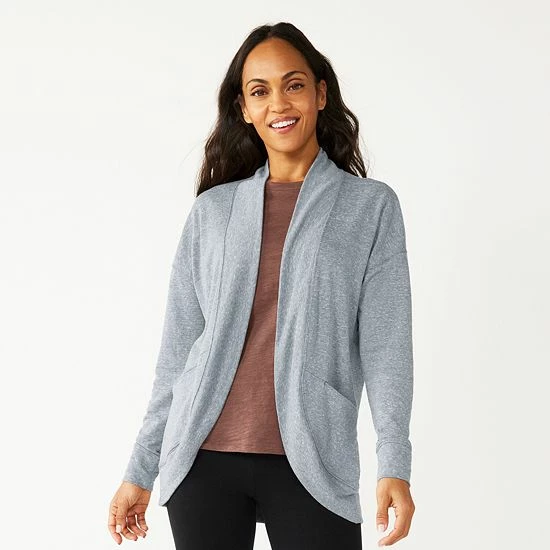 Women's Sonoma Goods For Life® Lightweight Cocoon Cardigan Navy Texture 4 Women's Sonoma Goods For Life® Lightweight Cocoon Cardigan Navy Texture - Image 2
