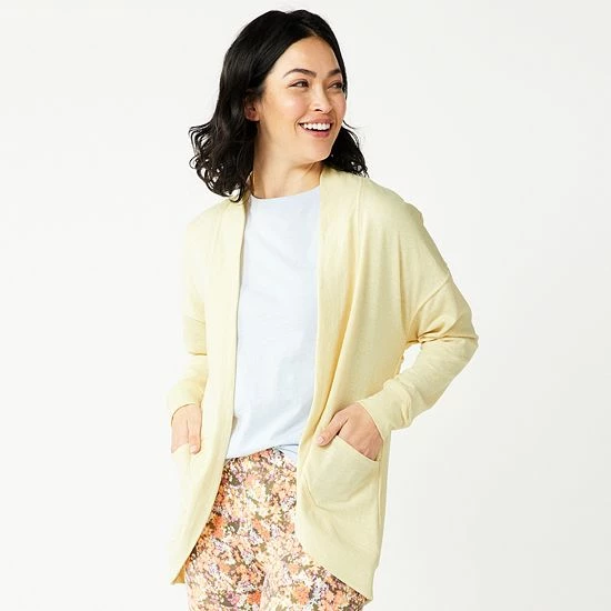 Women's Sonoma Goods For Life® Lightweight Cocoon Cardigan Navy Texture 5 Women's Sonoma Goods For Life® Lightweight Cocoon Cardigan Navy Texture - Image 3