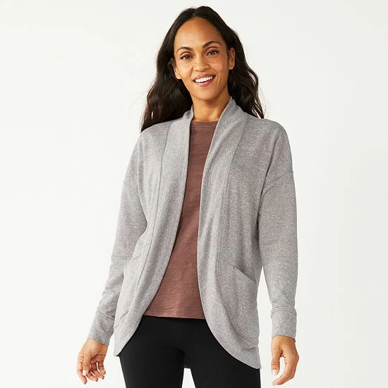 Women's Sonoma Goods For Life® Lightweight Cocoon Cardigan Navy Texture 7 Women's Sonoma Goods For Life® Lightweight Cocoon Cardigan Navy Texture - Image 5