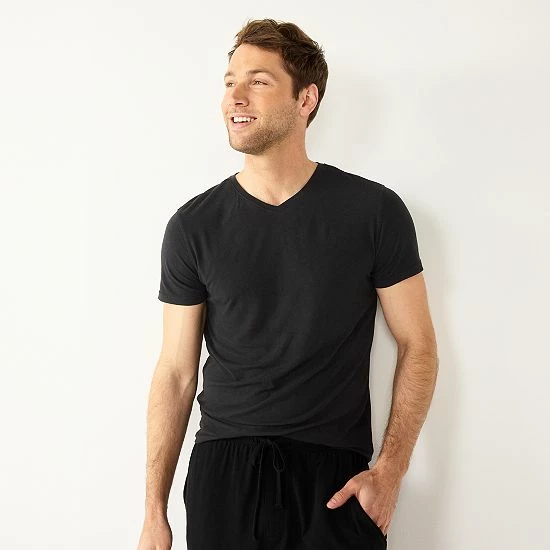 Men's Sonoma Goods For Life® Seriously Soft V-neck Pajama Tee Green Space Dye 8 Men's Sonoma Goods For Life® Seriously Soft V-neck Pajama Tee Green Space Dye - Image 6
