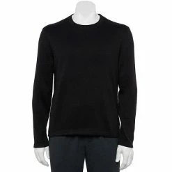 Men's Sonoma Goods For Life® Sweater Fleece Crewneck Sleep Tee Mineral Black