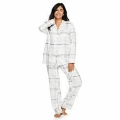 Petite Sonoma Goods For Life® Flannel Pajama Shirt & Pajama Pants Set Rasberry Navy Tartan -Sonoma Goods For Life shop unnamed file 5631