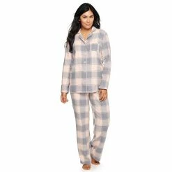 Petite Sonoma Goods For Life® Flannel Pajama Shirt & Pajama Pants Set Rasberry Navy Tartan -Sonoma Goods For Life shop unnamed file 5633