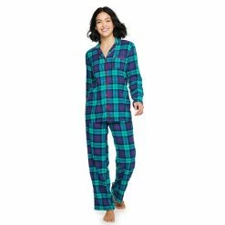 Petite Sonoma Goods For Life® Flannel Pajama Shirt & Pajama Pants Set Rasberry Navy Tartan -Sonoma Goods For Life shop unnamed file 5635