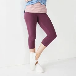 Petite Sonoma Goods For Life® Wide-Waist Capri Leggings Pink Dip Dye -Sonoma Goods For Life shop unnamed file 5664