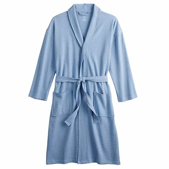 Men's Sonoma Goods For Life® 47" Waffle Robe Light Blue Heather 5 Men's Sonoma Goods For Life® 47" Waffle Robe Light Blue Heather - Image 3