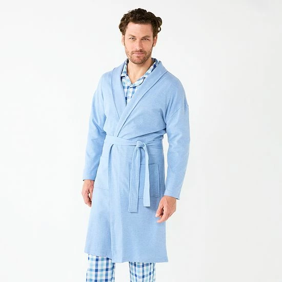 Men's Sonoma Goods For Life® 47" Waffle Robe Light Blue Heather 6 Men's Sonoma Goods For Life® 47" Waffle Robe Light Blue Heather - Image 4