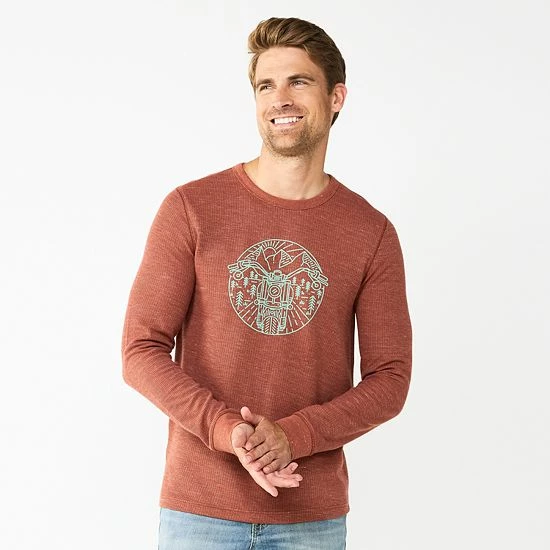 Men's Sonoma Goods For Life® Graphic Thermal Crew Yellow Mountain 6 Men's Sonoma Goods For Life® Graphic Thermal Crew Yellow Mountain - Image 4