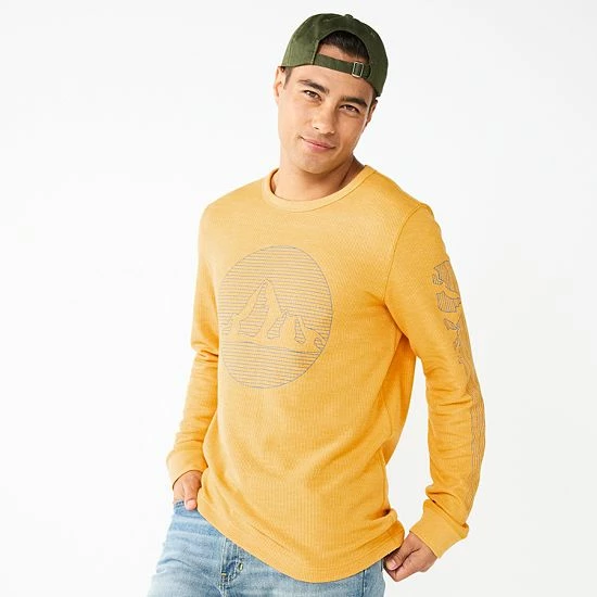 Men's Sonoma Goods For Life® Graphic Thermal Crew Yellow Mountain 8 Men's Sonoma Goods For Life® Graphic Thermal Crew Yellow Mountain - Image 6