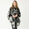 Women's Sonoma Goods For Life® Woven Plaid Toggle Poncho Black Gray -Sonoma Goods For Life shop unnamed file 5716