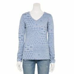 Women's Sonoma Goods For Life® Everyday Adaptive V-Neck Long Sleeve Top White -Sonoma Goods For Life shop unnamed file 5740