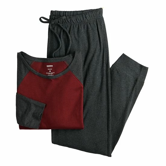 Men's Sonoma Goods For Life® Supersoft Standard-Fit Raglan Tee & Jogger Pants Brown Gray Heather 5 Men's Sonoma Goods For Life® Supersoft Standard-Fit Raglan Tee & Jogger Pants Brown Gray Heather - Image 3