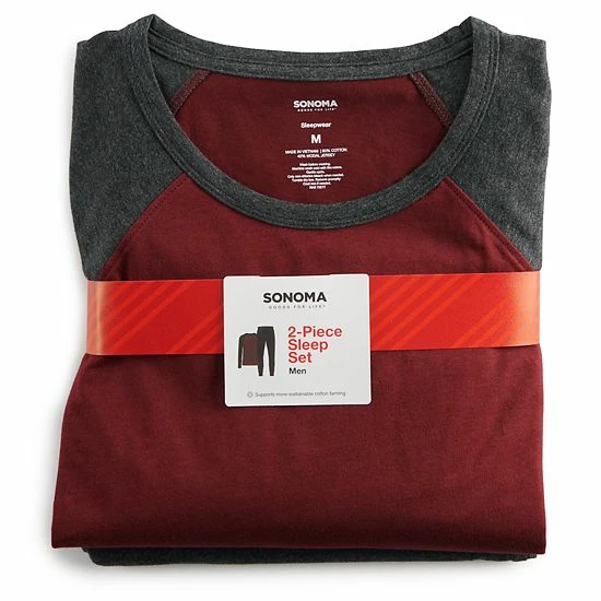 Men's Sonoma Goods For Life® Supersoft Standard-Fit Raglan Tee & Jogger Pants Brown Gray Heather 6 Men's Sonoma Goods For Life® Supersoft Standard-Fit Raglan Tee & Jogger Pants Brown Gray Heather - Image 4