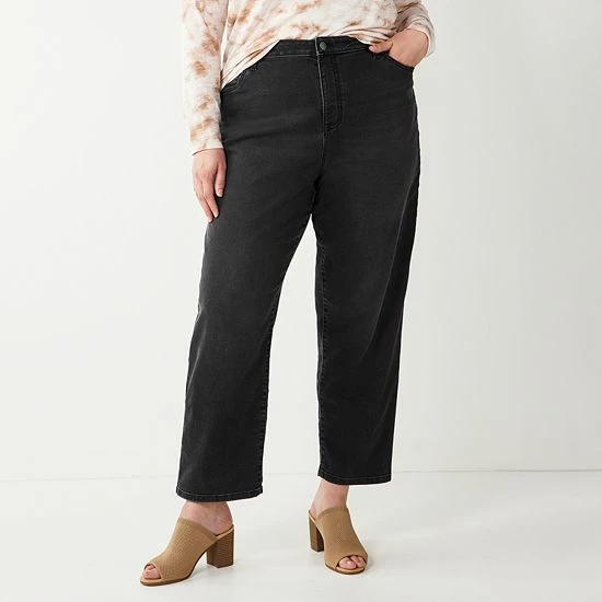 Plus Size Sonoma Goods For Life® Premium High-Waisted Straight-Leg Crop Jeans Summit 6 Plus Size Sonoma Goods For Life® Premium High-Waisted Straight-Leg Crop Jeans Summit - Image 4