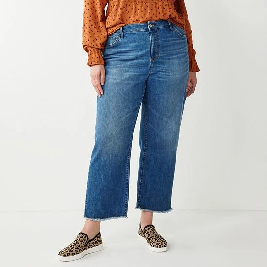 Plus Size Sonoma Goods For Life® Premium High-Waisted Straight-Leg Crop Jeans Summit 7 Plus Size Sonoma Goods For Life® Premium High-Waisted Straight-Leg Crop Jeans Summit - Image 5