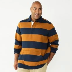 Big & Tall Sonoma Goods For Life Fleece Rugby Shirt Green Blue Stripe -Sonoma Goods For Life shop unnamed file 5775