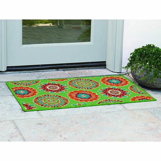 Sonoma Goods For Life® Floral Medallion Indoor/Outdoor Area And Throw Rug Rust 4 Sonoma Goods For Life® Floral Medallion Indoor/Outdoor Area And Throw Rug Rust - Image 2