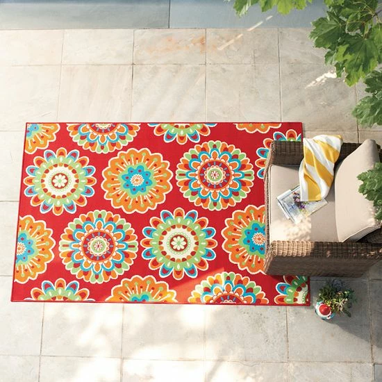 Sonoma Goods For Life® Floral Medallion Indoor/Outdoor Area And Throw Rug Rust 12 Sonoma Goods For Life® Floral Medallion Indoor/Outdoor Area And Throw Rug Rust - Image 10