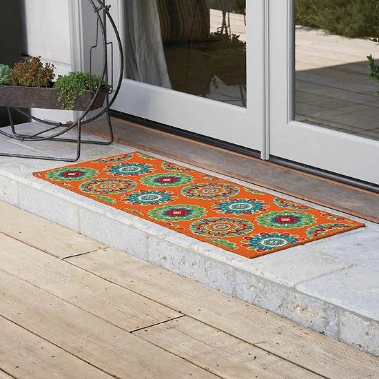Sonoma Goods For Life® Floral Medallion Indoor/Outdoor Area And Throw Rug Rust 13 Sonoma Goods For Life® Floral Medallion Indoor/Outdoor Area And Throw Rug Rust - Image 11