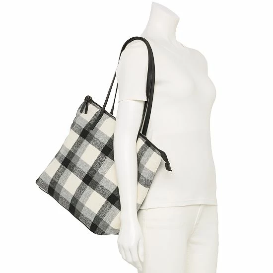 Sonoma Goods For Life® Women's Flannel Tote Bag Red Plaid 6 Sonoma Goods For Life® Women's Flannel Tote Bag Red Plaid - Image 4