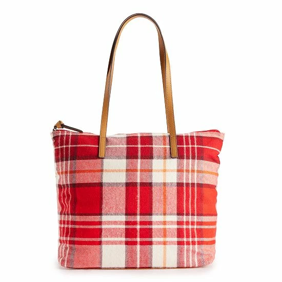 Sonoma Goods For Life® Women's Flannel Tote Bag Red Plaid 7 Sonoma Goods For Life® Women's Flannel Tote Bag Red Plaid - Image 5