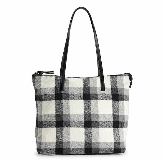 Sonoma Goods For Life® Women's Flannel Tote Bag Red Plaid 10 Sonoma Goods For Life® Women's Flannel Tote Bag Red Plaid - Image 8