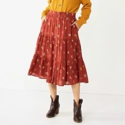 Women's Sonoma Goods For Life® Tiered Maxi Skirt Mauve Floral -Sonoma Goods For Life shop unnamed file 5836