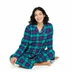 Women's Sonoma Goods For Life® Flannel Pajama Shirt & Pajama Pants Set Aqua Heather Buffalo -Sonoma Goods For Life shop unnamed file 5877