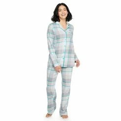 Women's Sonoma Goods For Life® Flannel Pajama Shirt & Pajama Pants Set Aqua Heather Buffalo -Sonoma Goods For Life shop unnamed file 5878
