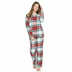 Women's Sonoma Goods For Life® Flannel Pajama Shirt & Pajama Pants Set Aqua Heather Buffalo -Sonoma Goods For Life shop unnamed file 5882