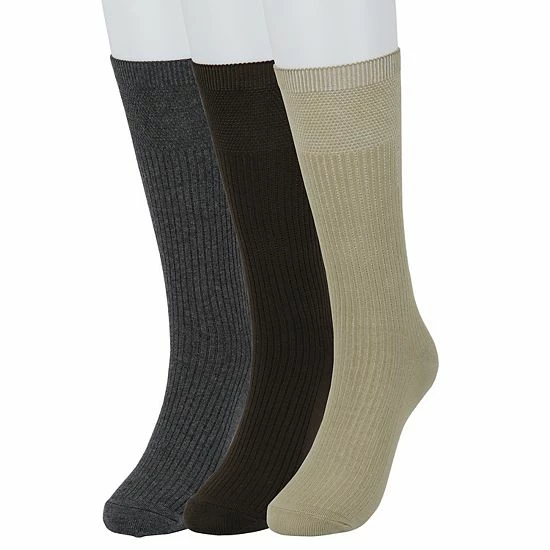 Men's Sonoma Goods For Life® 3-pack Ribbed Dress Socks Khaki Navy Brown 4 Men's Sonoma Goods For Life® 3-pack Ribbed Dress Socks Khaki Navy Brown - Image 2