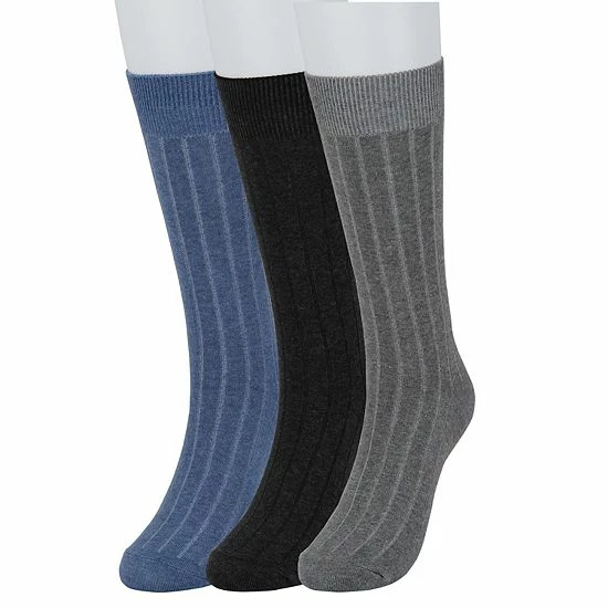 Men's Sonoma Goods For Life® 3-pack Ribbed Dress Socks Khaki Navy Brown 7 Men's Sonoma Goods For Life® 3-pack Ribbed Dress Socks Khaki Navy Brown - Image 5