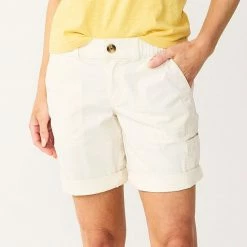 Women's Sonoma Goods For Life® Comfort Waist Utility Bermuda Shorts Polar Beige -Sonoma Goods For Life shop unnamed file 5924