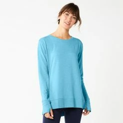 Women's Sonoma Goods For Life® Super Soft Solid Tunic Sweatshirt Sky Blue -Sonoma Goods For Life shop unnamed file 595
