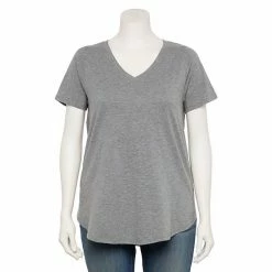 Plus Size Sonoma Goods For Life® V-Neck Tunic Tee Gray -Sonoma Goods For Life shop unnamed file 6040