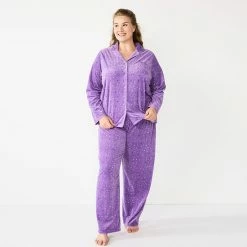 Plus Size Sonoma Goods For Life® Velour Pajama Shirt & Pajama Pants Sleep Set Black Starry -Sonoma Goods For Life shop unnamed file 6165