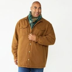 Big & Tall Sonoma Goods For Life® Sherpa-Lined Shirt Jacket Cabin Brown -Sonoma Goods For Life shop unnamed file 6173