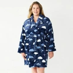 Plus Size Sonoma Goods For Life® Short Plush Robe Black -Sonoma Goods For Life shop unnamed file 6180