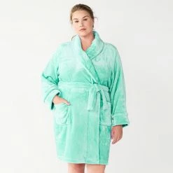 Plus Size Sonoma Goods For Life® Short Plush Robe Black -Sonoma Goods For Life shop unnamed file 6182