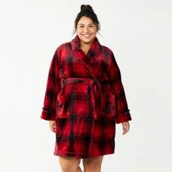 Plus Size Sonoma Goods For Life® Short Plush Robe Black -Sonoma Goods For Life shop unnamed file 6183