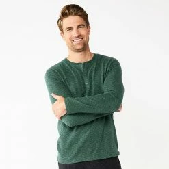 Men's Sonoma Goods For Life® Textured Henley Top Charcoal Space Dye -Sonoma Goods For Life shop unnamed file 6189