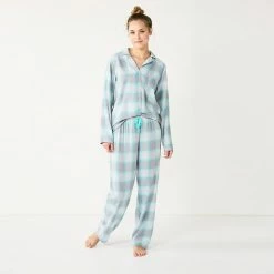 Women's Sonoma Goods For Life® Flannel Pajama Shirt & Pajama Pants Sleep Set Navy Forest Pld -Sonoma Goods For Life shop unnamed file 619