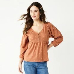 Women's Sonoma Goods For Life® Volume Three Quarter Sleeve Top Purple White Stripe -Sonoma Goods For Life shop unnamed file 6206