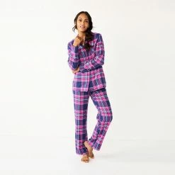 Women's Sonoma Goods For Life® Flannel Pajama Shirt & Pajama Pants Sleep Set Navy Forest Pld -Sonoma Goods For Life shop unnamed file 626