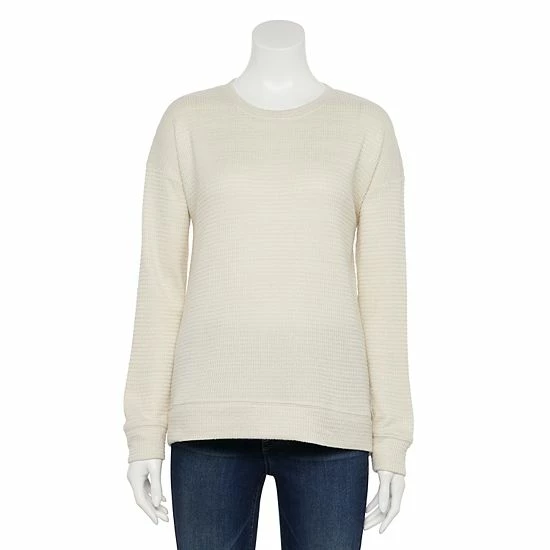 Women's Sonoma Goods For Life® Supersoft Crewneck Top Gray Heather 18 Women's Sonoma Goods For Life® Supersoft Crewneck Top Gray Heather - Image 16