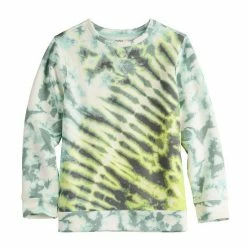 Kids 8-20 Sonoma Goods For Life® Supersoft Tie Dye Sweatshirt In Regular & Husky Teal Spiral Tie Dye